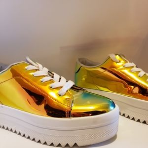 Holographic Platform Sneakers